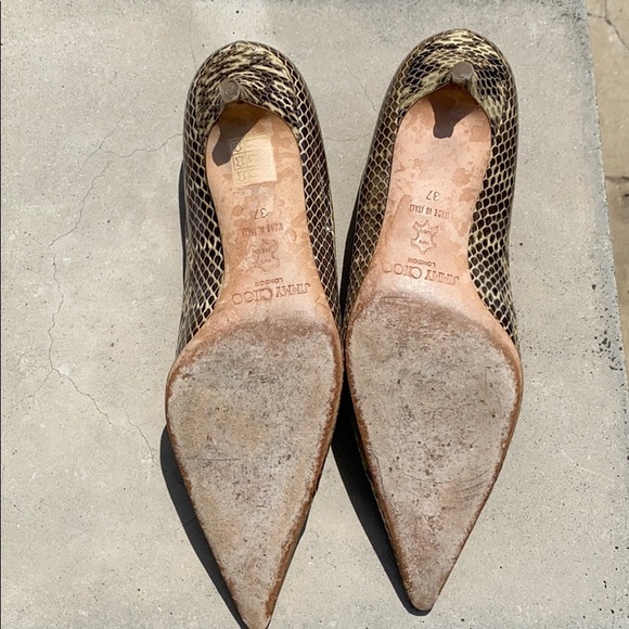 Jimmy Choo snakeskin, pointy toe, kitten heel pump - Picture 3 of 6